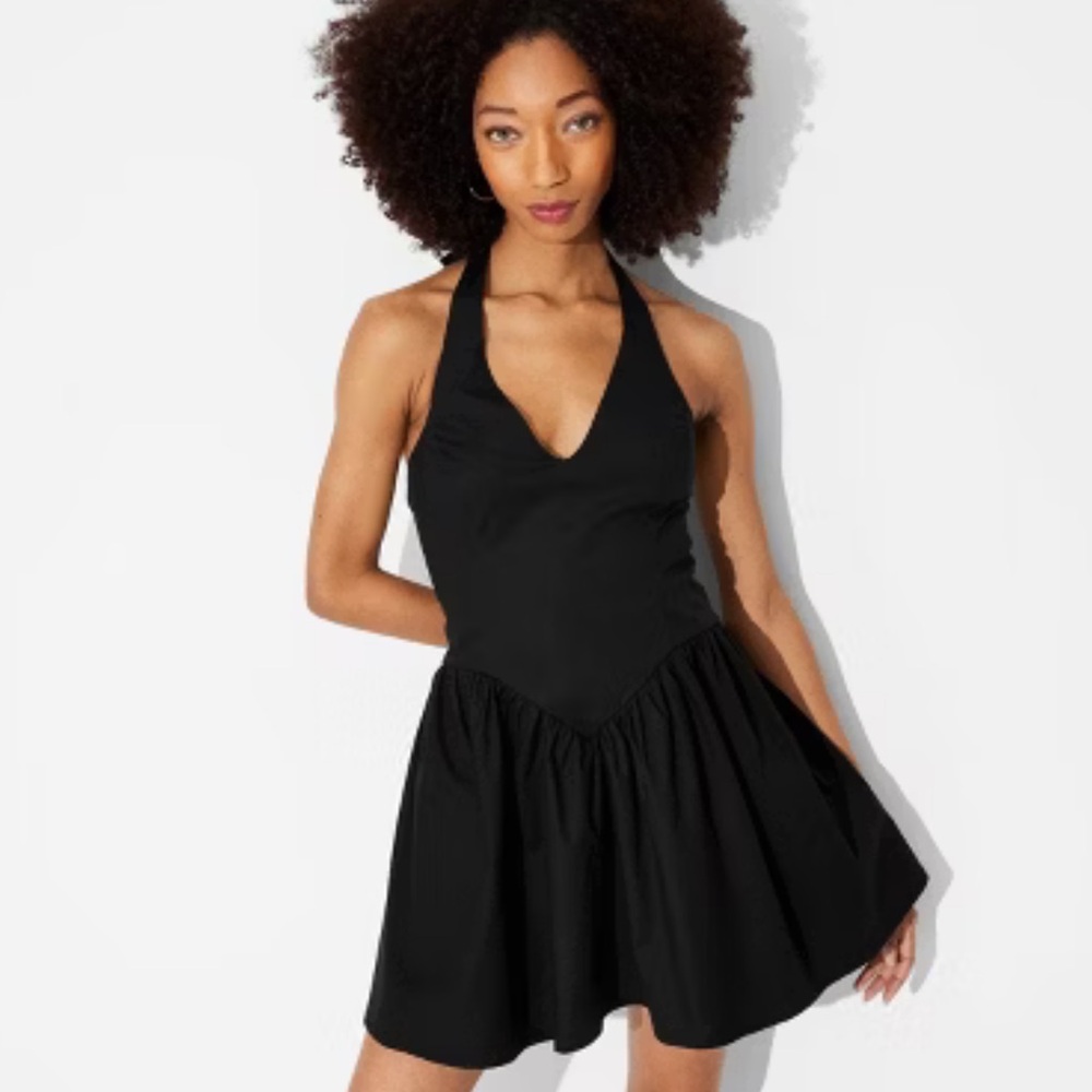 Women's Mini Halter Skater Dress - Wild Fable™ Black XXL NWT